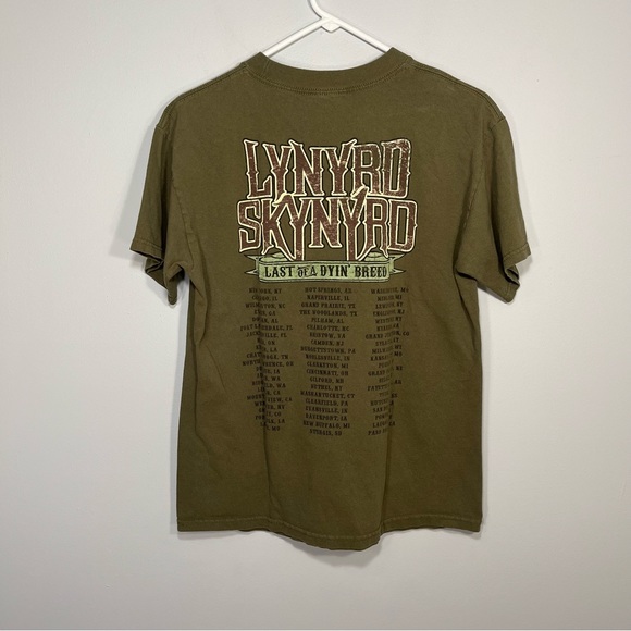 Lynyrd Skynyrd Shirt Mens Medium Green Concert Band Last of a Dyin Breed Tour - Picture 2 of 9